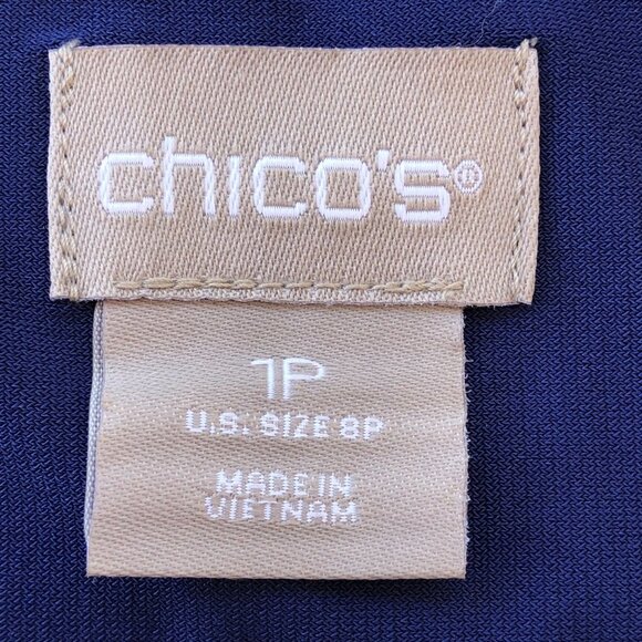 Petite Medium Chico’s Medallion Tie Sleeve Fully Lined Dress Size 8 - Picture 10 of 16